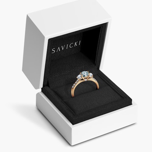 Pierścionek zaręczynowy Dream: złoty, akwamaryn